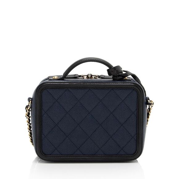 Chanel Caviar Leather CC Filigree Small Vanity Case - Picture 3 of 13